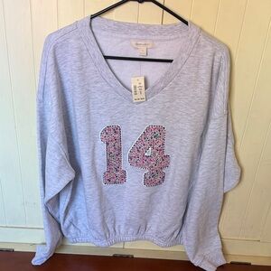 Aeropostale Cloud Soft Light Gray V-Neck 14 sweatshirt — NWT